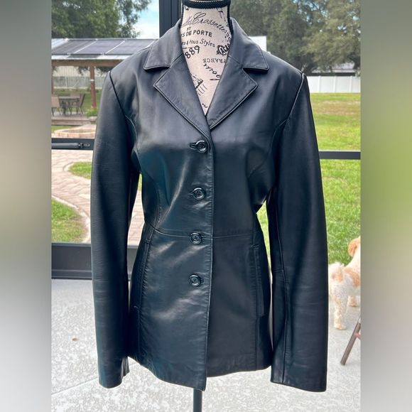 croft & barrow Jackets & Blazers - Lambskin Leather Jacket - Croft and Barrow - Black - Medium EUC